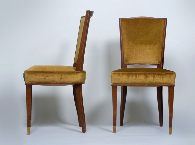 Art Deco Dining Chairs by Dominique In Good Condition For Sale In New York, NY