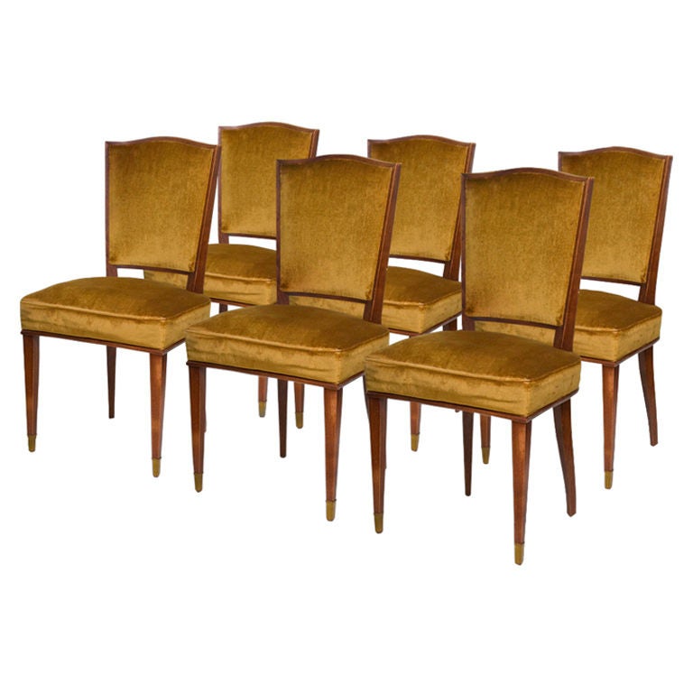 Art Deco Dining Chairs by Dominique For Sale