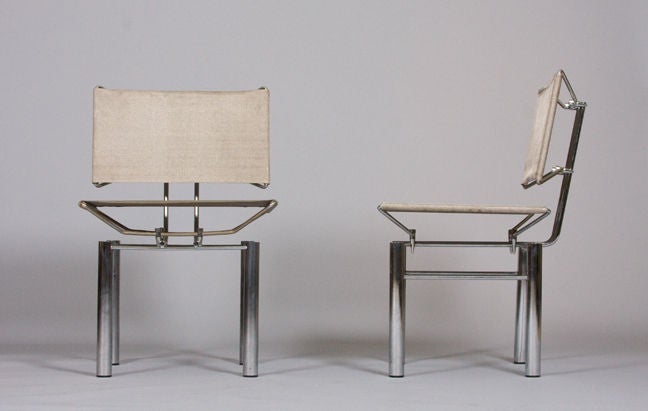 Design by Hans Ullrich Bitsch.
With chromed metal and stainless steel mesh,
West Germany, circa 1982.
   