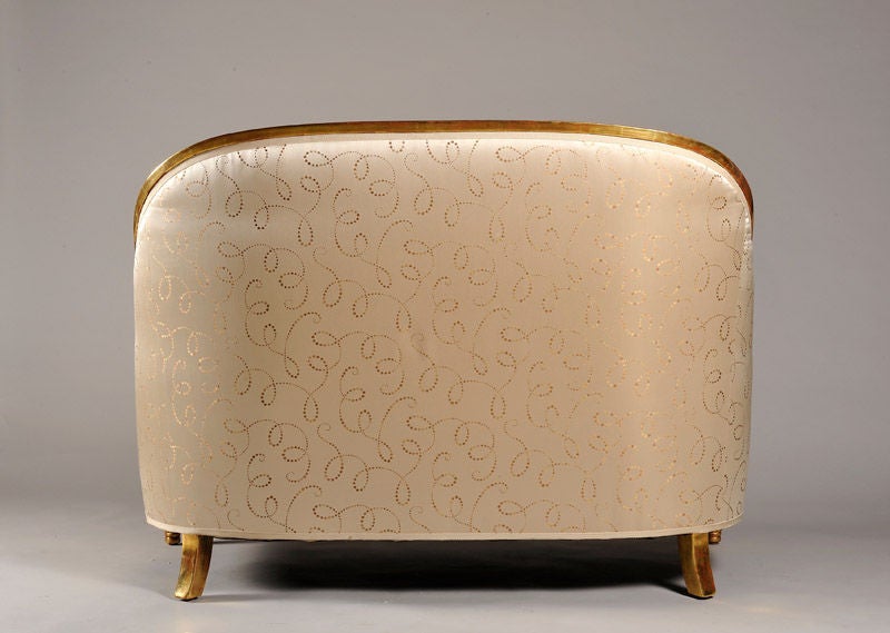 Art Deco Carved and Gilt Settee by DIM Joubert et Petit In Excellent Condition In New York, NY