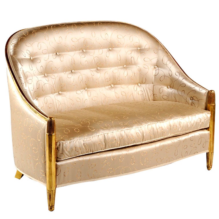 Art Deco Carved and Gilt Settee by DIM Joubert et Petit