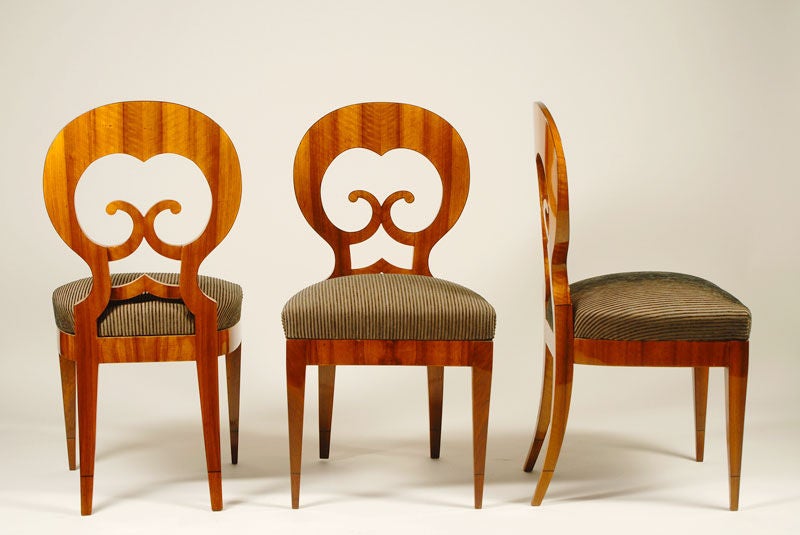 Inlay Biedermeier Side Chairs For Sale