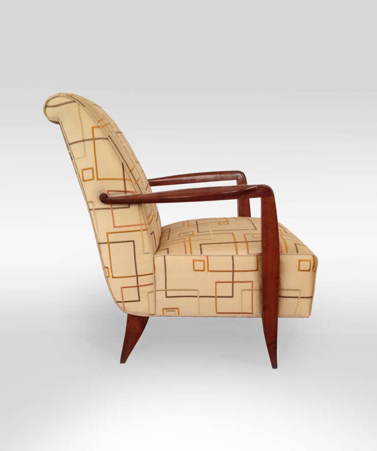 French Art Deco Club Chairs Attributed to Alfred Porteneuve For Sale
