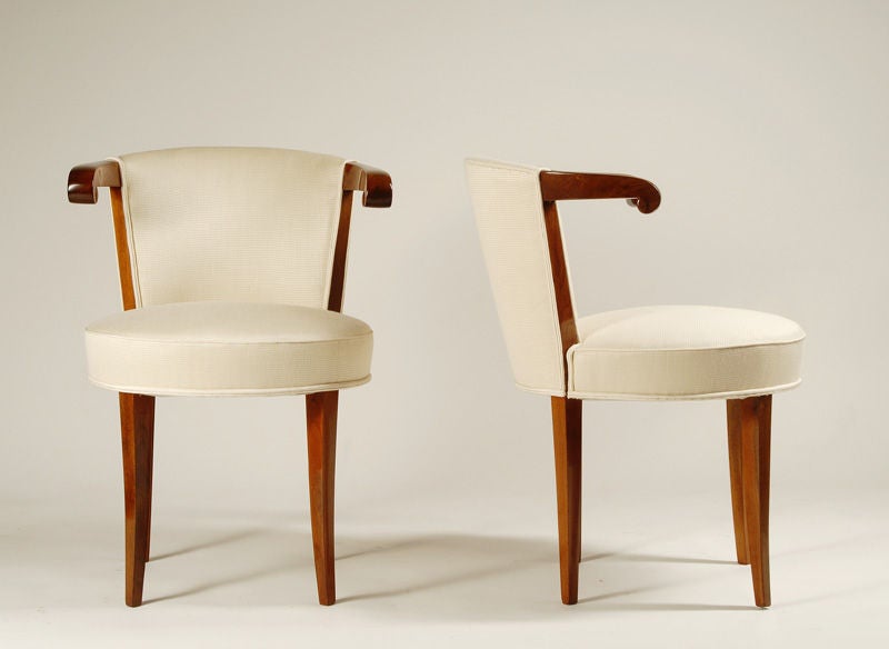 A pair of unusual Art Deco side chairs In Excellent Condition In New York, NY