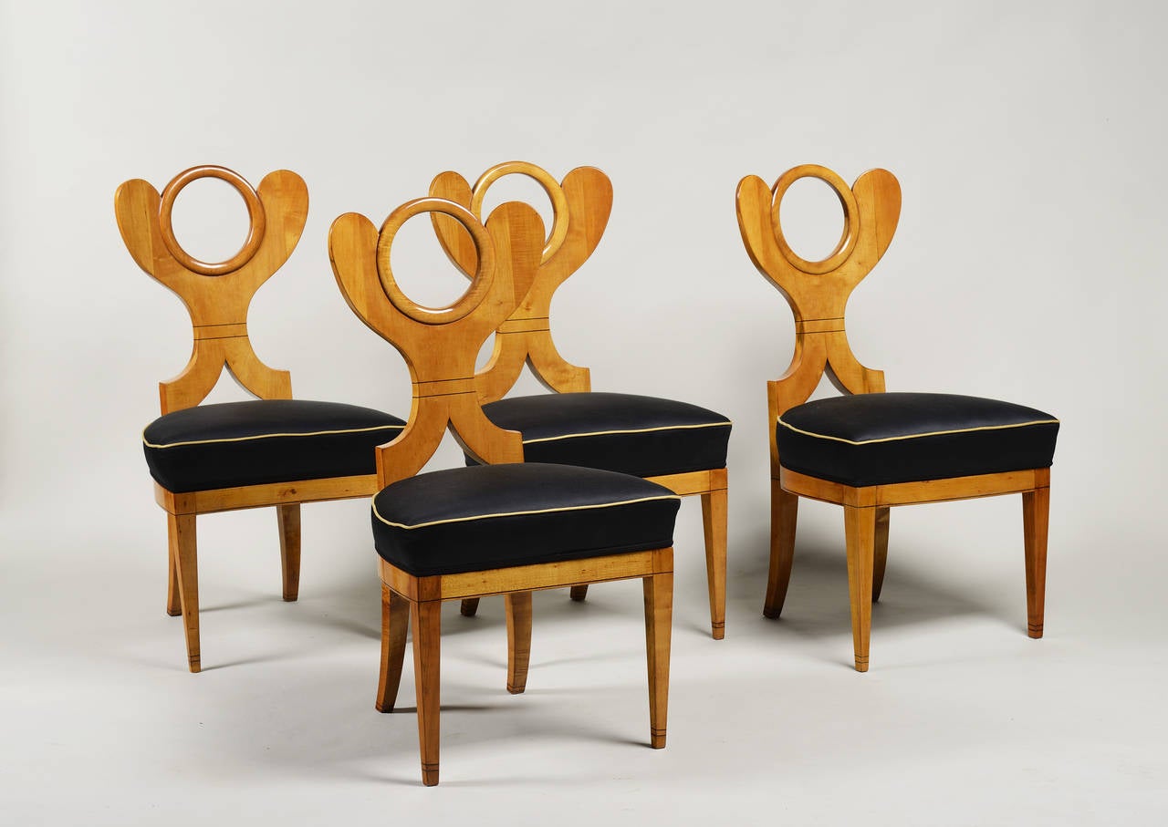 Austrian Biedermeier Side Chairs Attributed to Josef Danhauser