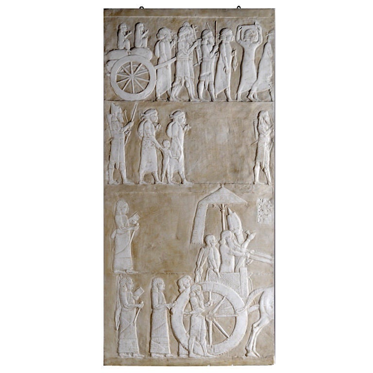 Plaster Cast of an Assyrian Relief from the Louvre For Sale