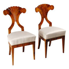Exceptional Pair of Biedermeier Side Chairs