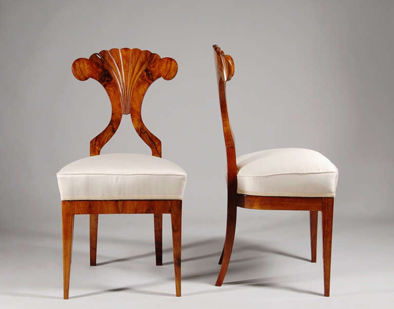 Austrian Exceptional Pair of Biedermeier Side Chairs