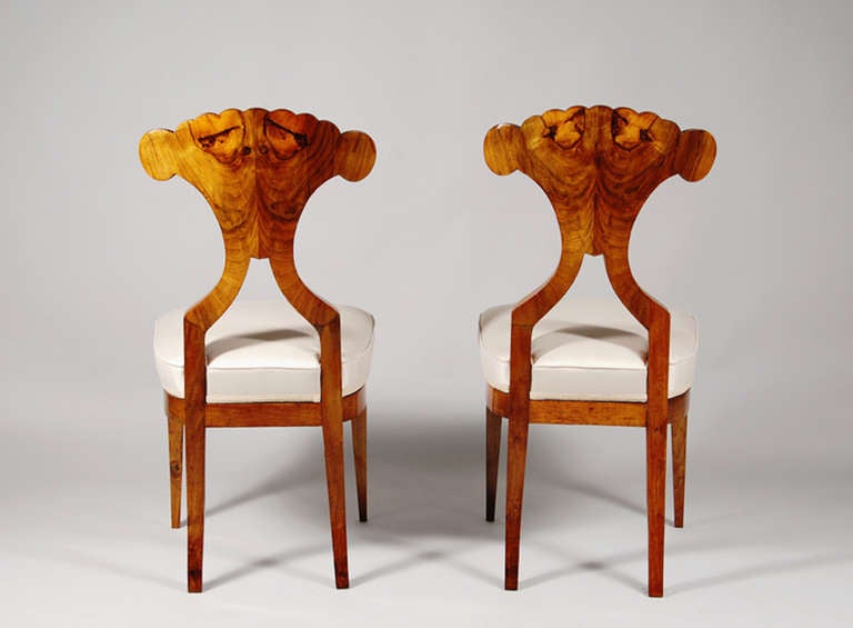 Exceptional Pair of Biedermeier Side Chairs In Excellent Condition In New York, NY