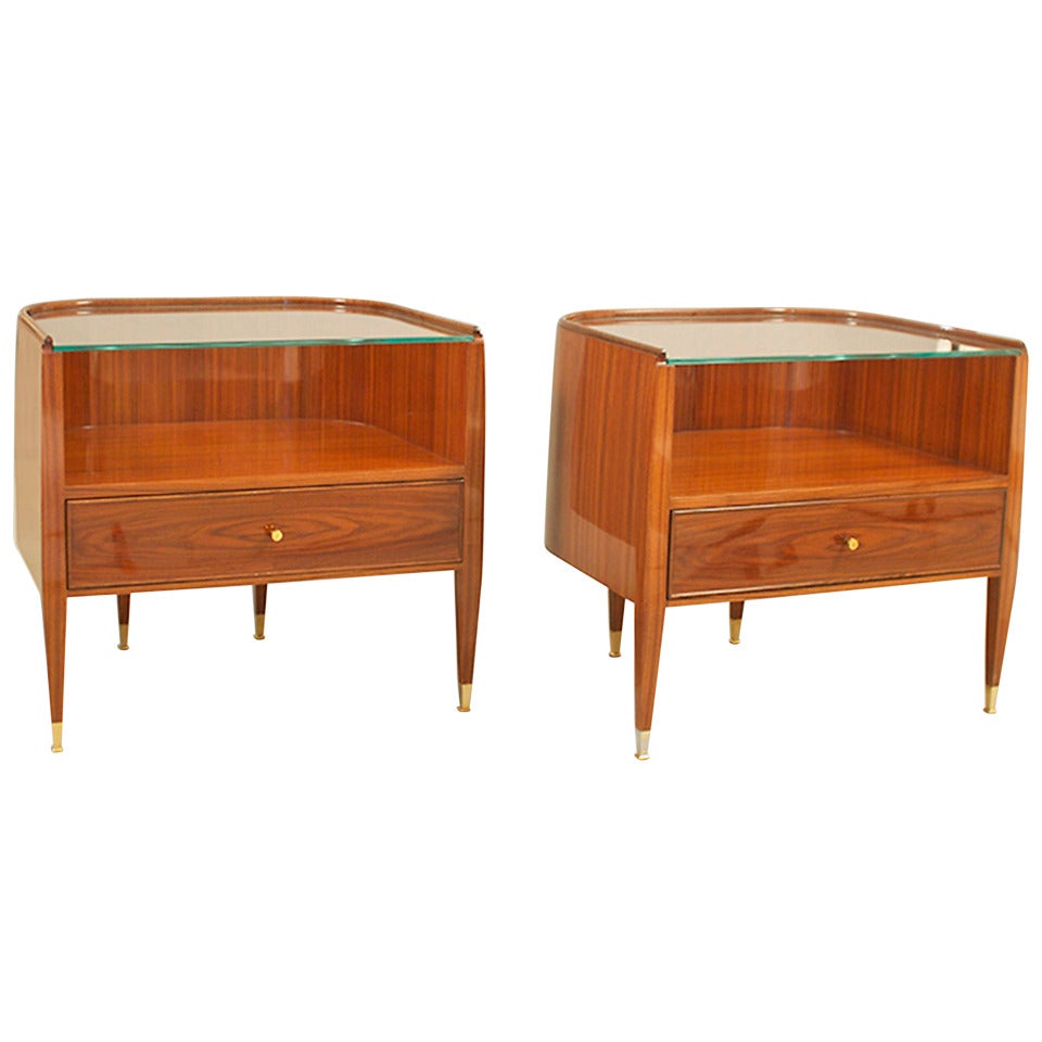Art Moderne Style Bedside Tables by ILIAD Design For Sale