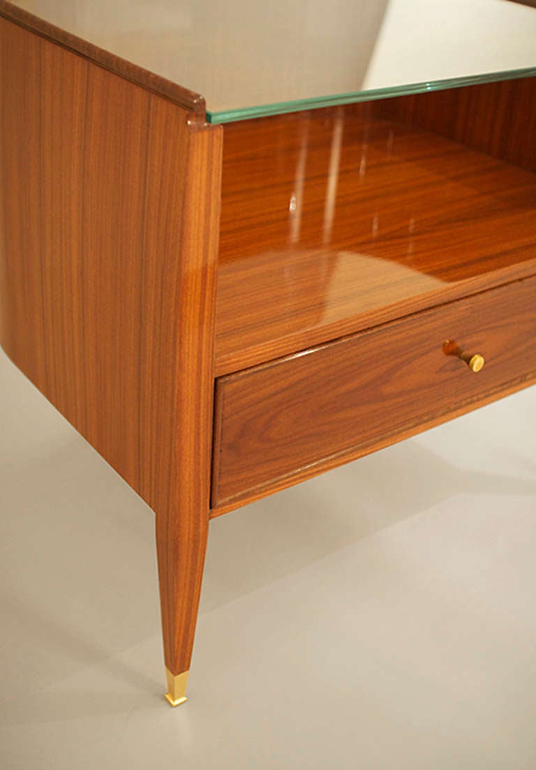 Streamlined Moderne Art Moderne Style Bedside Tables by ILIAD Design For Sale