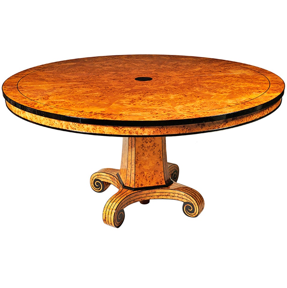 Biedermeier Style Extendable Dining Table by Iliad Design For Sale