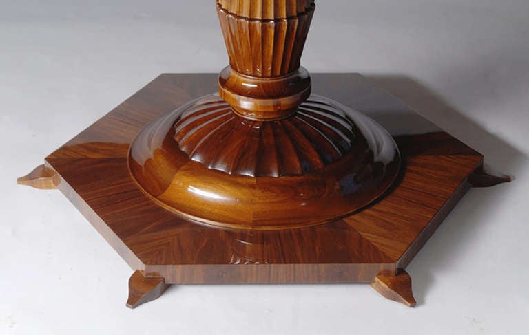 Carved Biedermeier Style Pedestal Table by Iliad Design For Sale