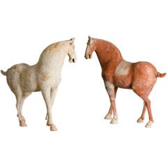 A Pair of Chinese Horse Sculptures