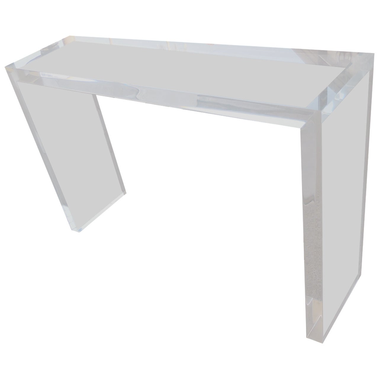 Thick Lucite Console Table by Carmichael