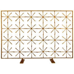 Glittering 24-Star Hand Gilded Fire Screen by Del Williams