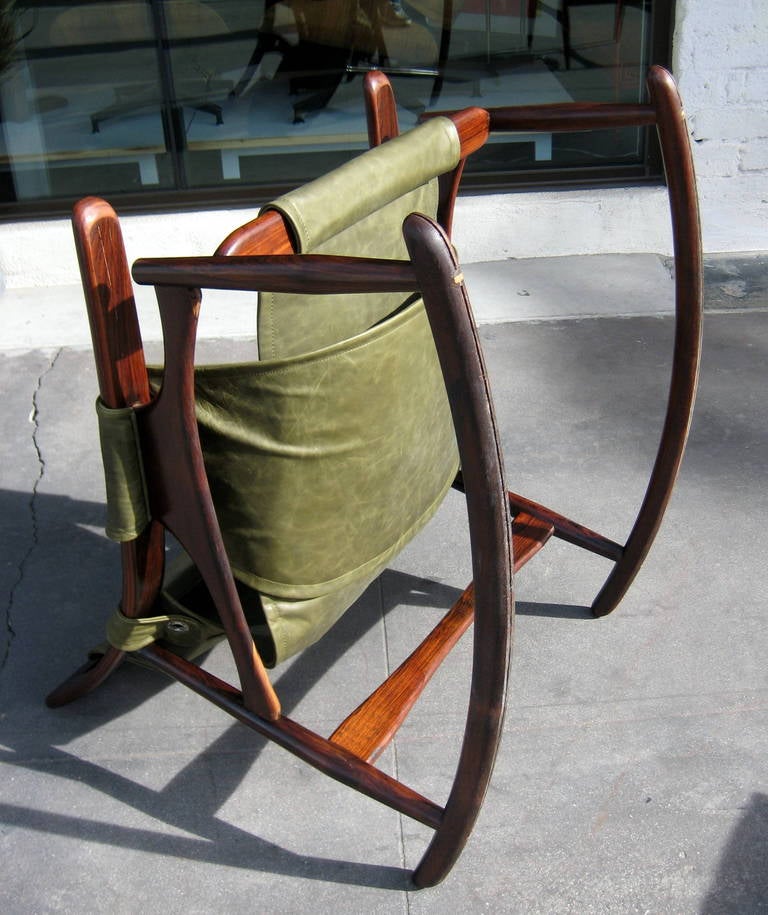 A Fine Brazilian Rosewood Rocking Chair and Ottoman. Circa 1960s 5