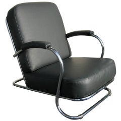 Vintage An amazing "streamlined modern" club chair by R.C. Coquery c.1930's