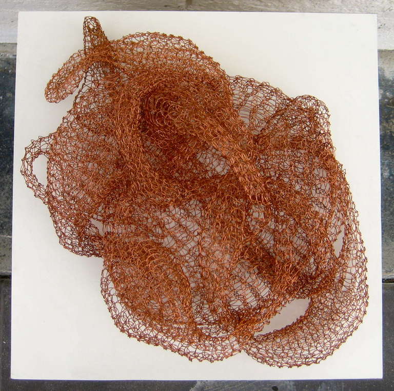 Mid-Century Modern A Lovely Loop Woven Copper Sculpture By D'lisa Creager 2013