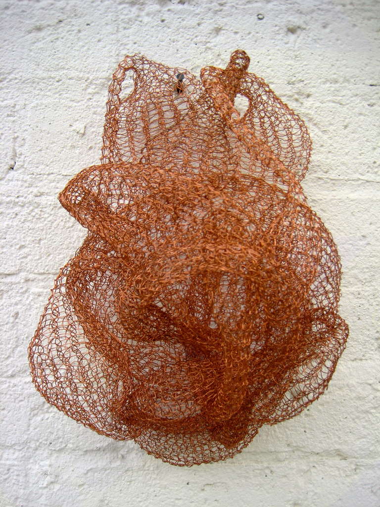 A Lovely Loop Woven Copper Sculpture By D'lisa Creager 2013 In Excellent Condition In Palm Springs, CA