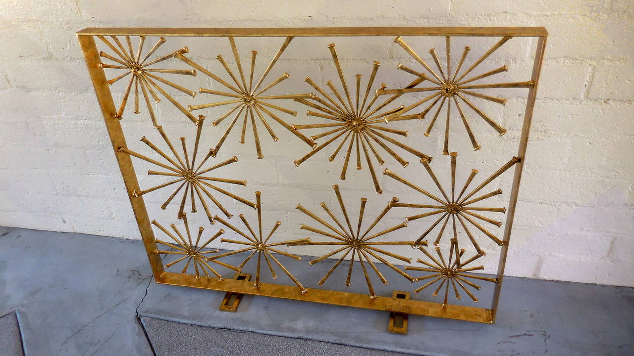 Star Studded Fire Screen by American Artist Del Williams In Excellent Condition In Palm Springs, CA