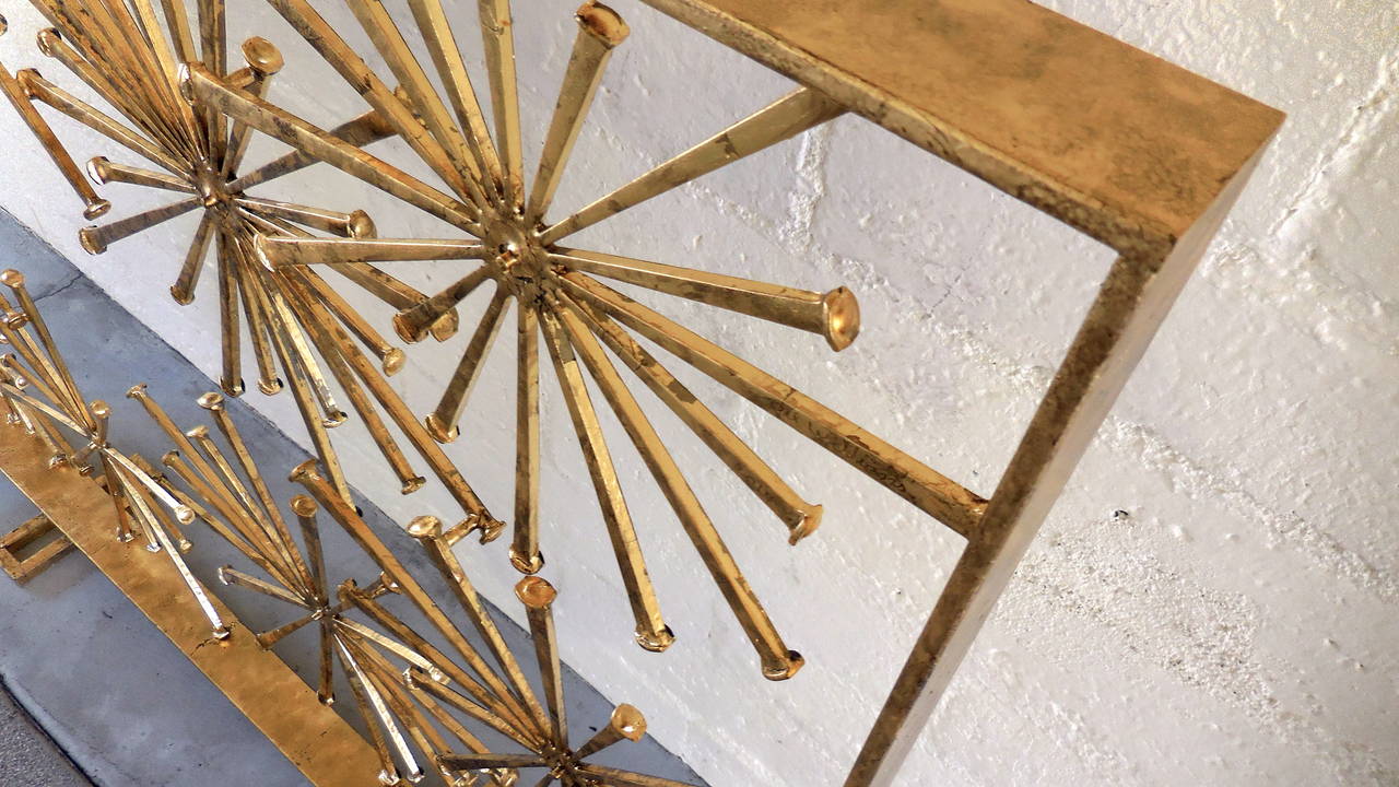 Gold Leaf Star Studded Fire Screen by American Artist Del Williams