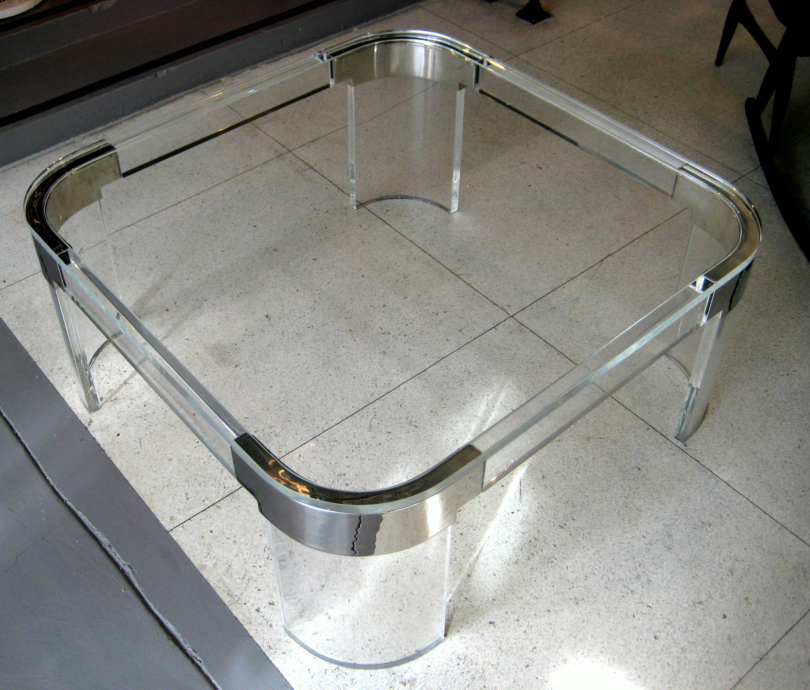 A signed large scale Charles Hollis Jones "Waterfall" coffee table c.1970