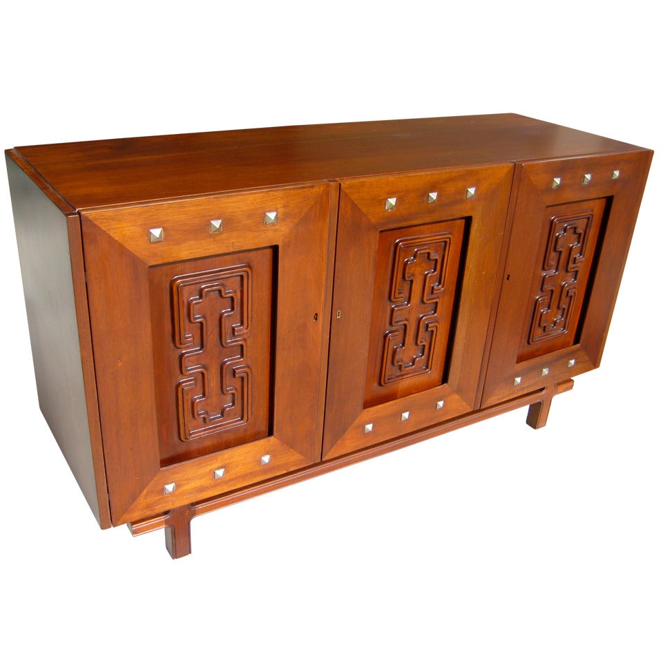 A Rare And Fantastic Mexican Mid Century Three Door Sideboard By Edmund J. Spence