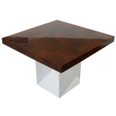 A 1970's Milo Baughman For Thayer Coggin Patchwork Burled Walnut Dining/games Table