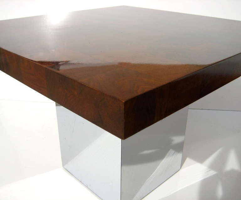Late 20th Century A 1970's Milo Baughman For Thayer Coggin Patchwork Burled Walnut Dining/games Table