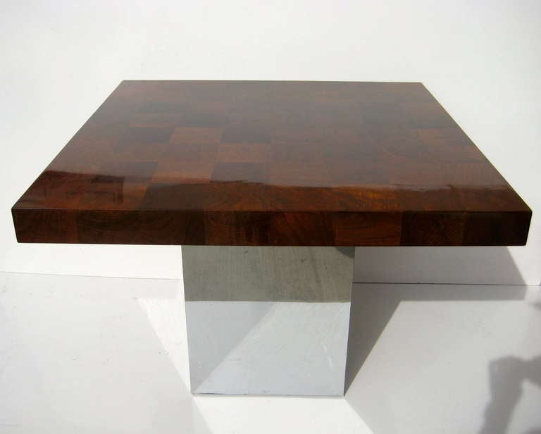 Mid-Century Modern A 1970's Milo Baughman For Thayer Coggin Patchwork Burled Walnut Dining/games Table