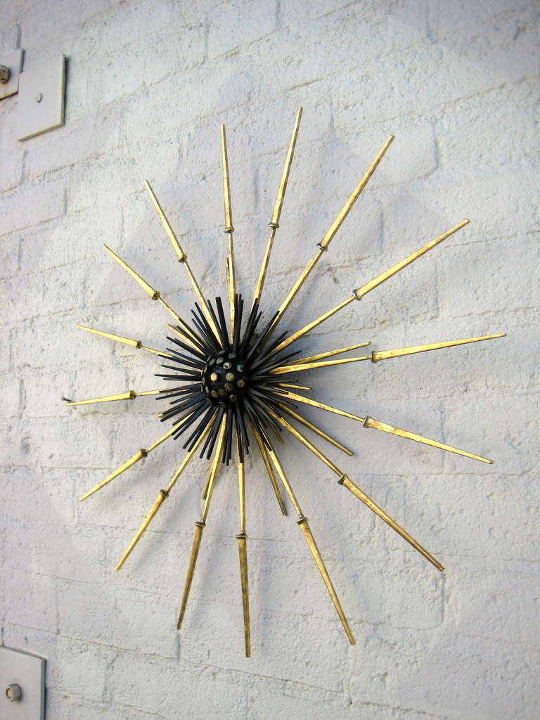 Contemporary An Original Gilded 16 Spoke Wall Sculpture by American Artist Del Williams