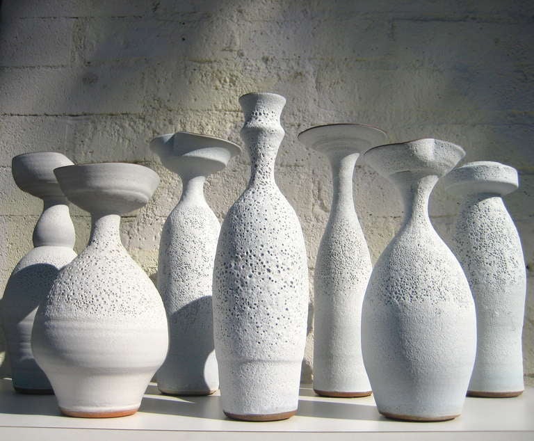 Contemporary Group of Seven Crater Glazed Vessels by American Artist Jeremy Briddell