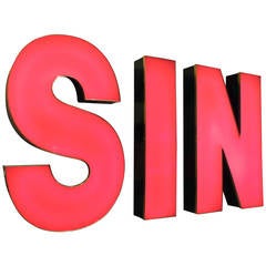 Retro "SIN" a Delightfully Provocative Working Neon Commercial Sign