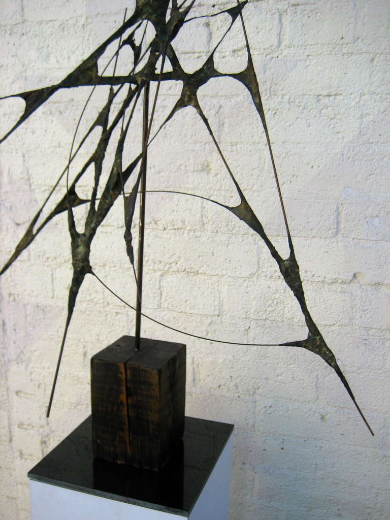 Mid-Century Modern Striking Abstract Expressionist 1950s Steel and Copper Sculpture