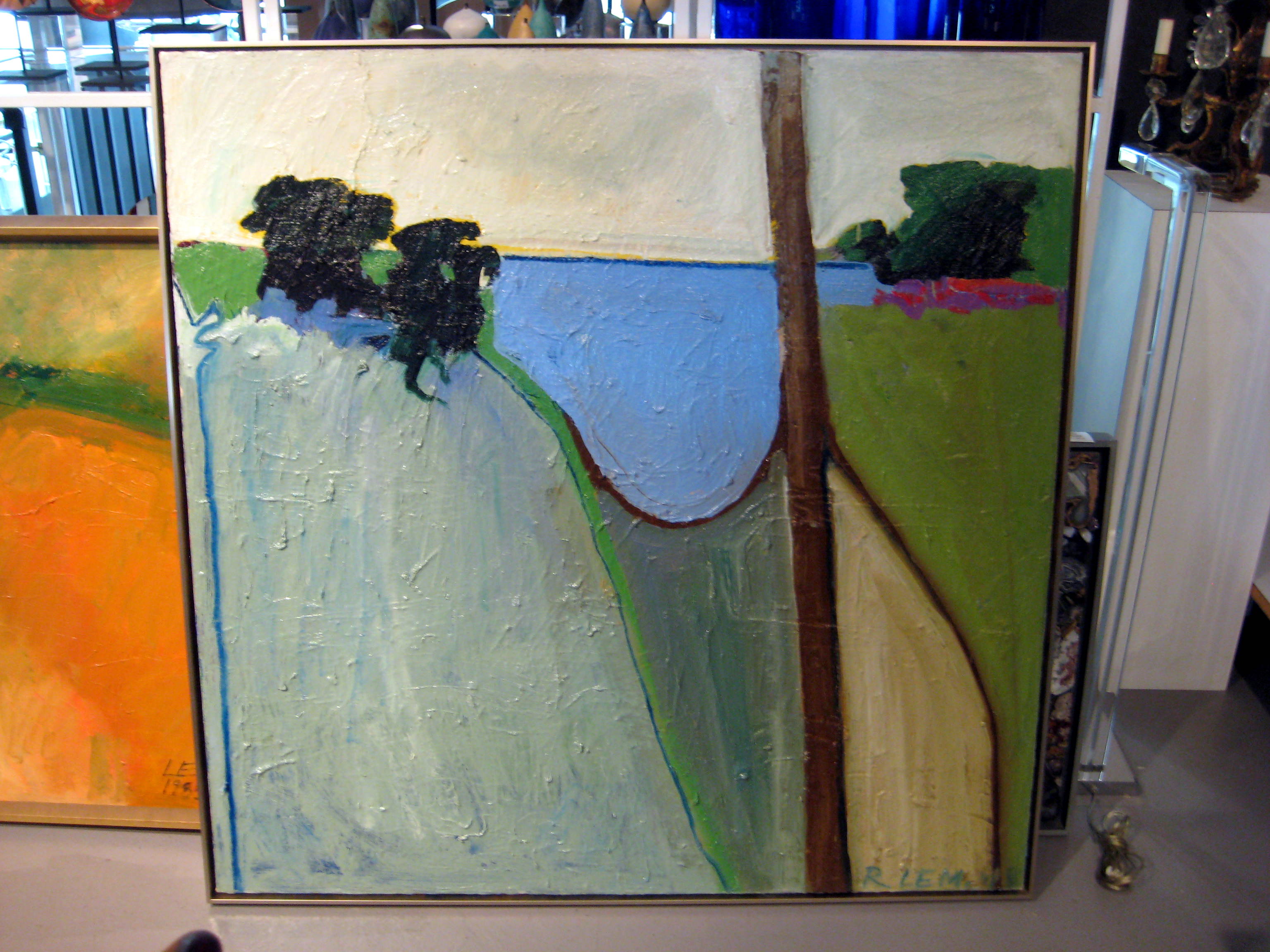 "Silver Lake" An original painting by American artist Richard Lem (1933-2004)