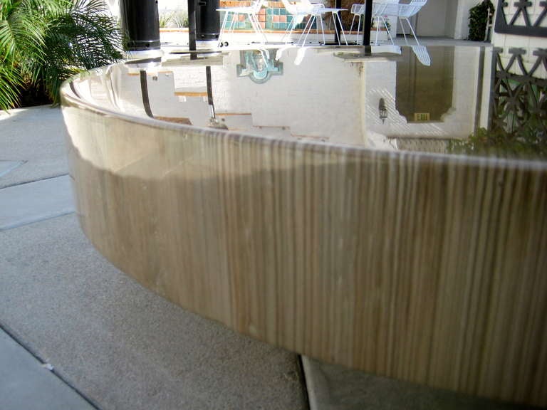 An Enamel Lacquered Floating Circular Coffee Table on a Deeply Recessed Chrome Base circa 1970s 1