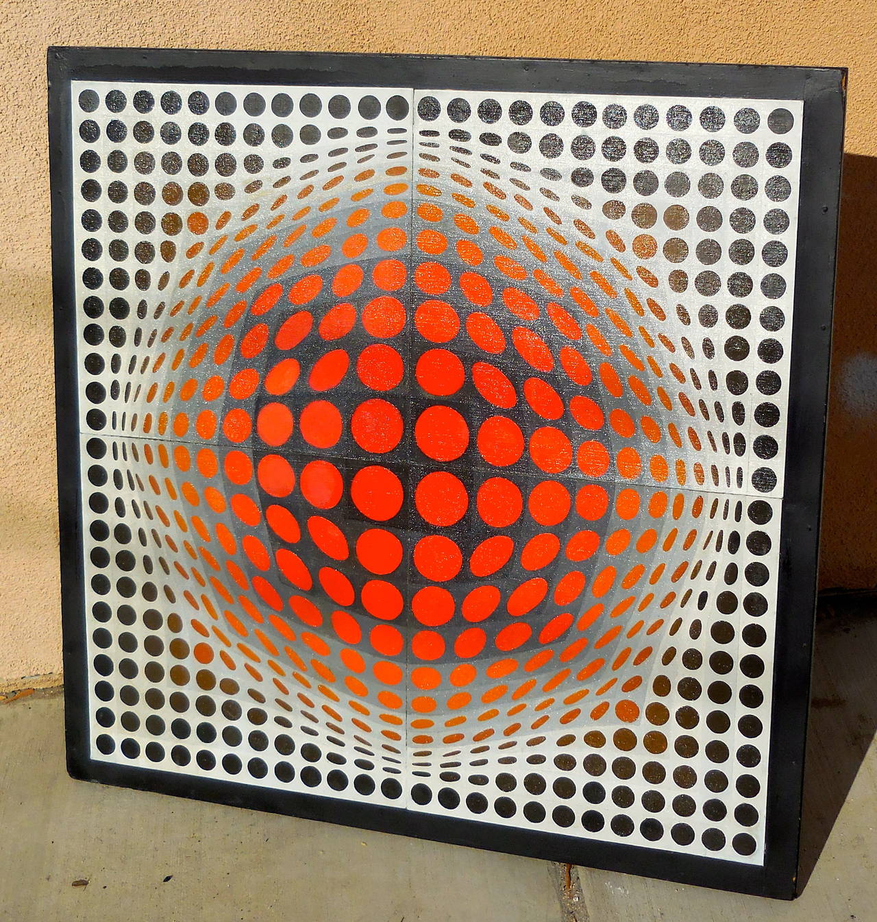 American Original Painting Inspired by Vasarely's Vega Series of the 1960s For Sale