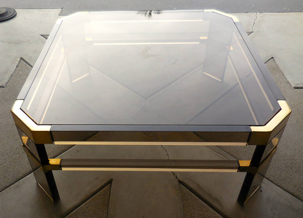 Late 20th Century Distinguished Smoked Acrylic Metric Line Coffee Table by Charles Hollis Jones For Sale