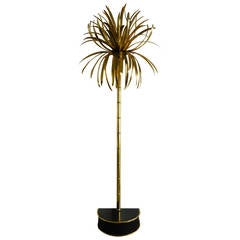 Chic Solid Brass Italian Palm Tree Lamp Made by Casa Bique, circa 1970s