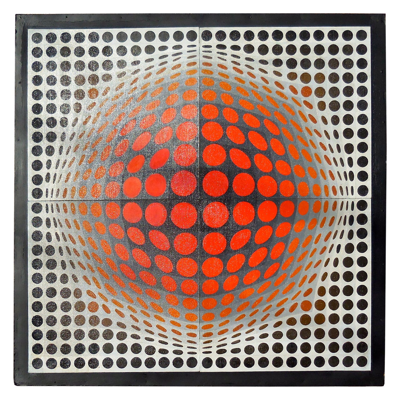 Original Painting Inspired by Vasarely's Vega Series of the 1960s For Sale