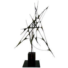 Striking Abstract Expressionist 1950s Steel and Copper Sculpture