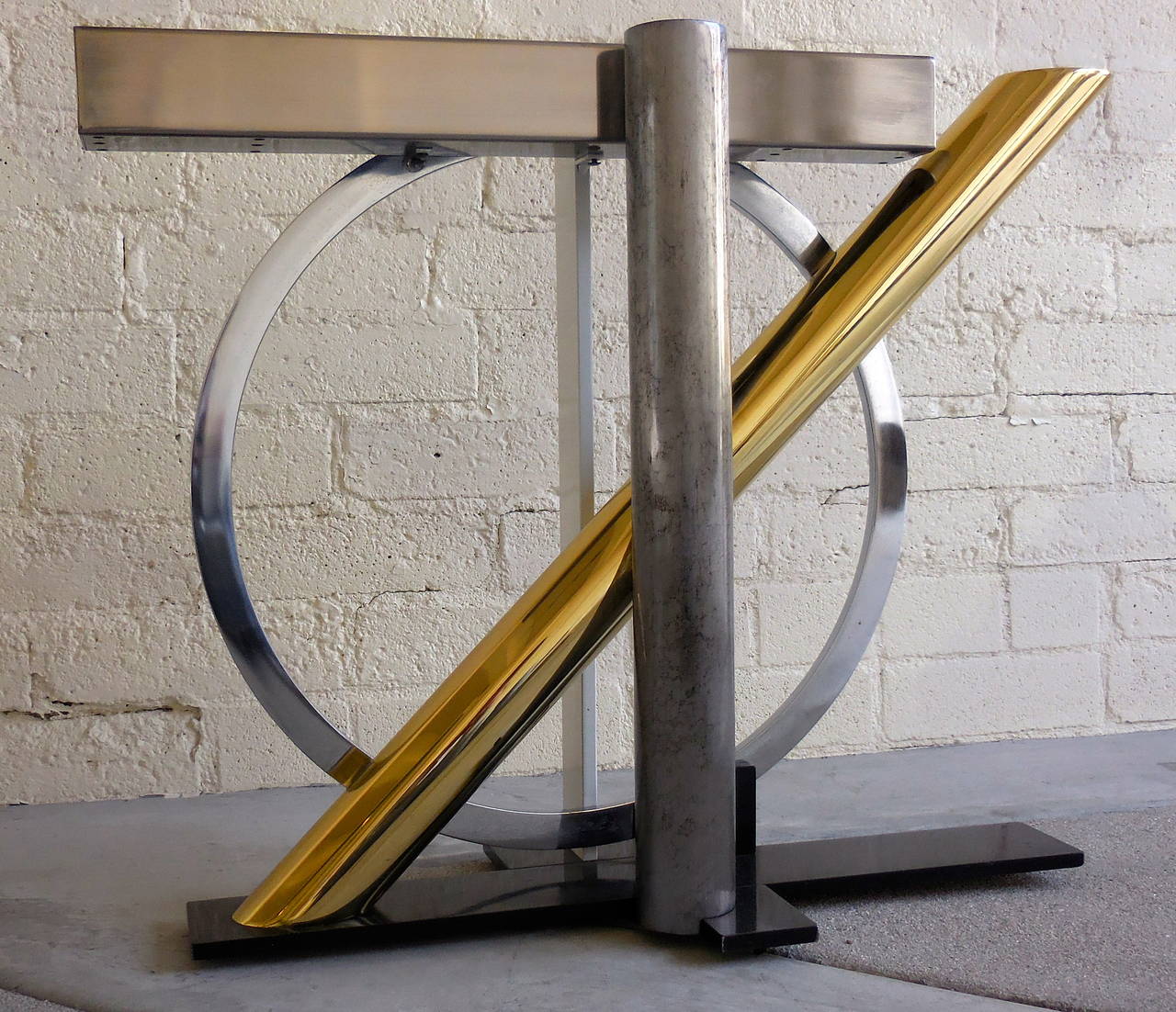 Striking Sculptural Console Table by Kaizo Oto for DIA, circa 1980s In Excellent Condition In Palm Springs, CA