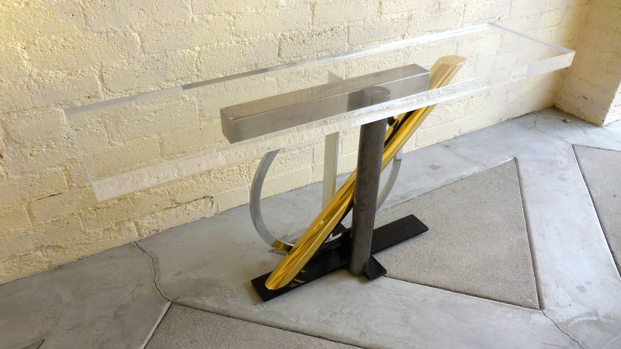 Striking Sculptural Console Table by Kaizo Oto for DIA, circa 1980s 3