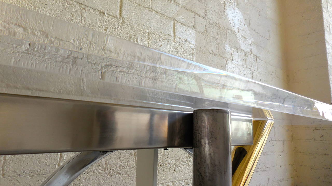 Lucite Striking Sculptural Console Table by Kaizo Oto for DIA, circa 1980s