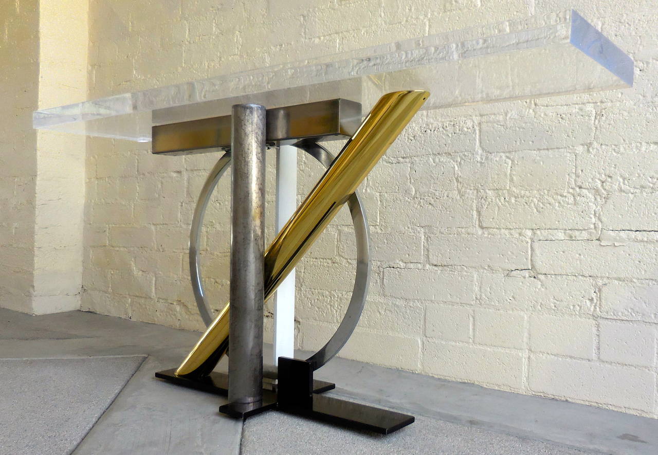 Late 20th Century Striking Sculptural Console Table by Kaizo Oto for DIA, circa 1980s