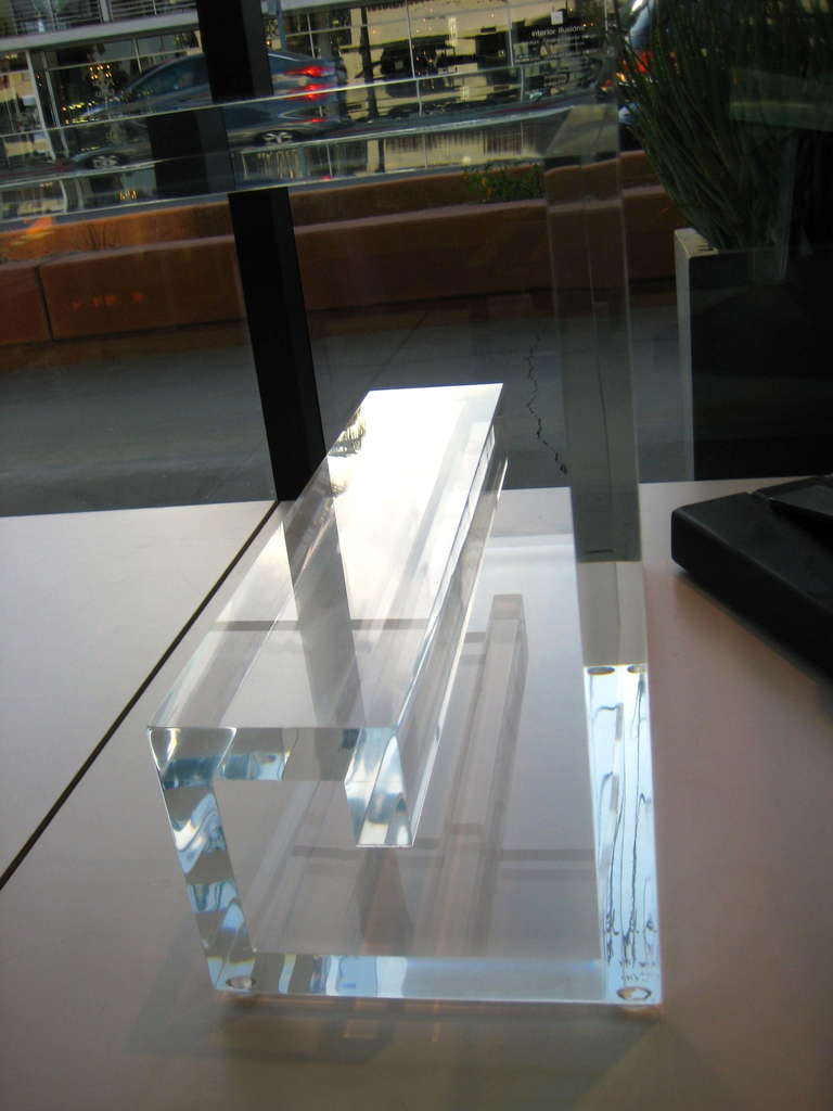 Custom Made Lucite Greek Key Coffee Table By Carmichael 1