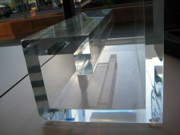 Custom Made Lucite Greek Key Coffee Table By Carmichael 2