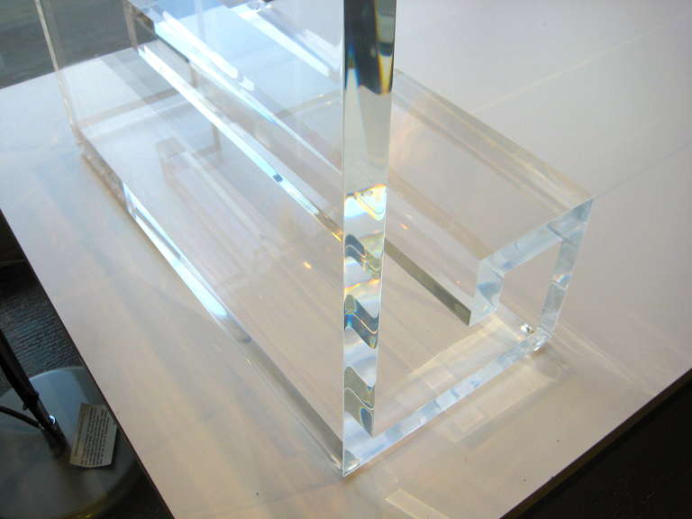 Contemporary Custom Made Lucite Greek Key Coffee Table By Carmichael