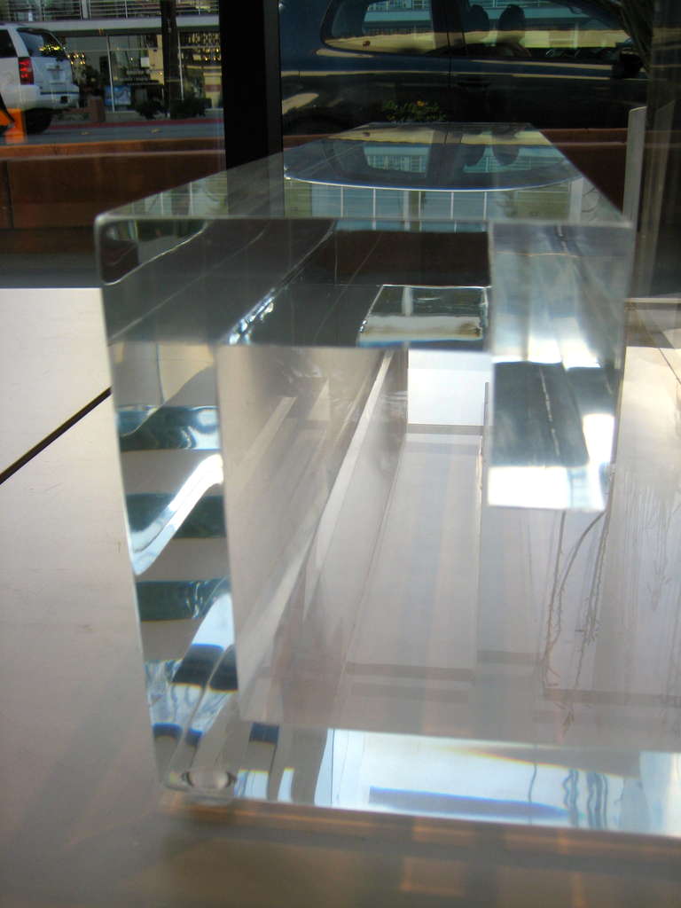 Custom Made Lucite Greek Key Coffee Table By Carmichael 3